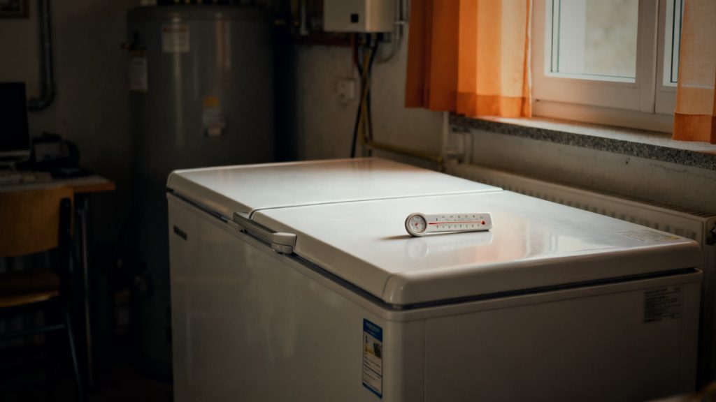 Gefrierschrank mit Thermometer – Temperatur nach einem Stromausfall kontrollieren