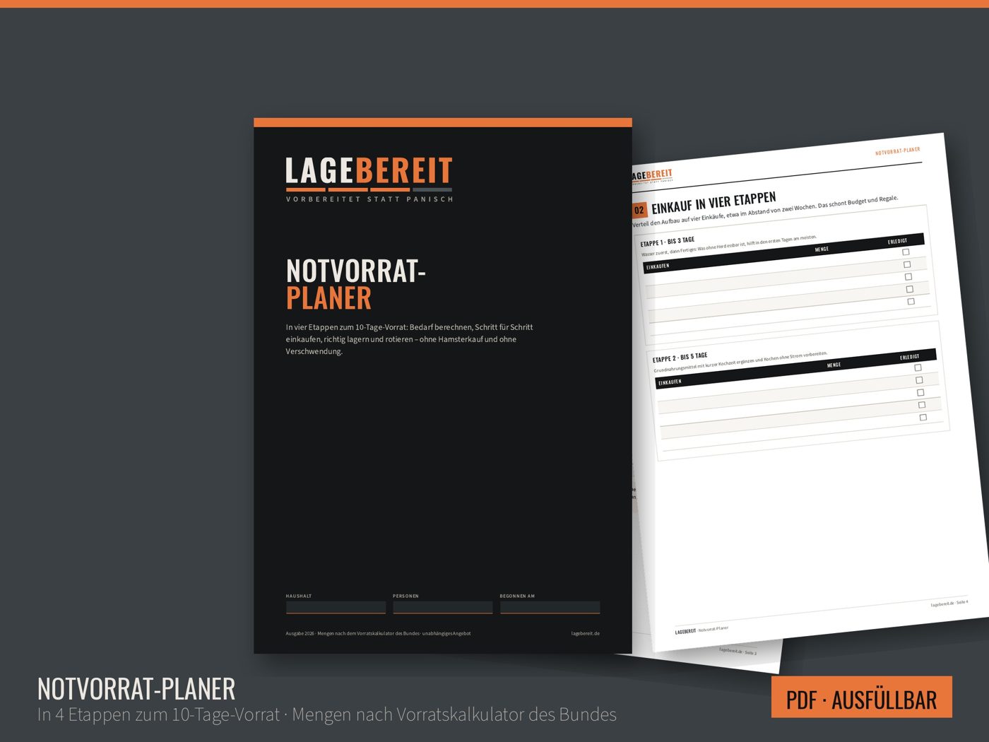 Vorschau: LAGEBEREIT Notvorrat-Planer