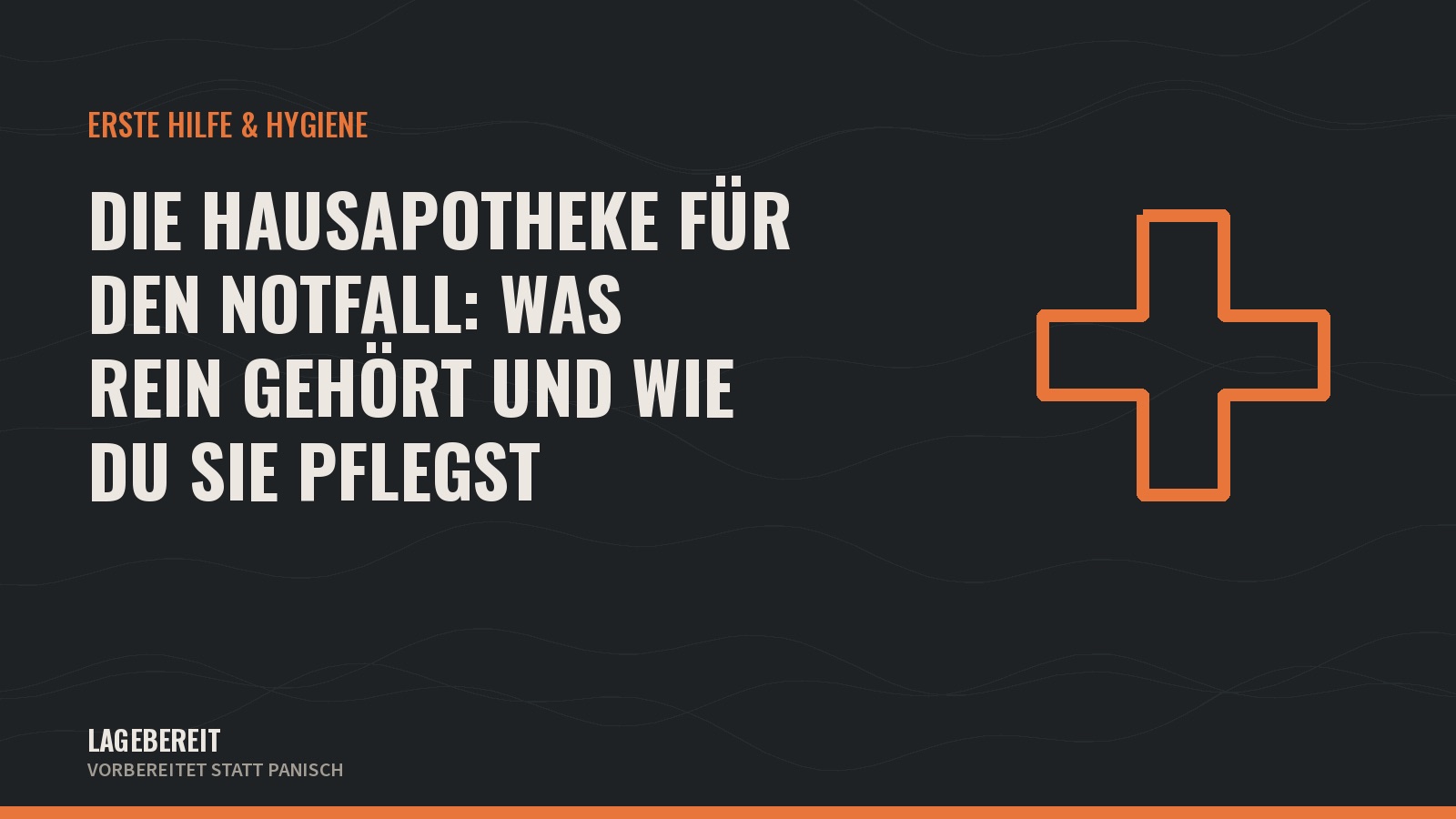 Titelgrafik: Die Hausapotheke für den Notfall: was rein gehört und wie du sie pflegst